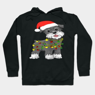 Cute Schnauzer Santa Hat Christmas Dog Gift Hoodie